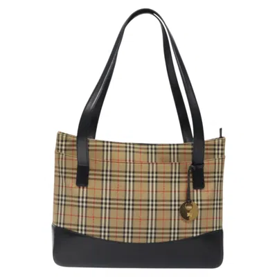 Pre-owned Burberry Nova Check Beige Canvas Tote Bag ()