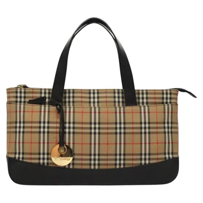 Pre-owned Burberry Nova Check Beige Canvas Tote Bag ()