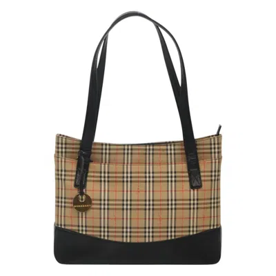 Pre-owned Burberry Nova Check Beige Canvas Tote Bag ()