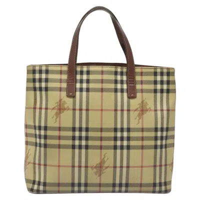Pre-owned Burberry Nova Check Beige Canvas Tote Bag ()