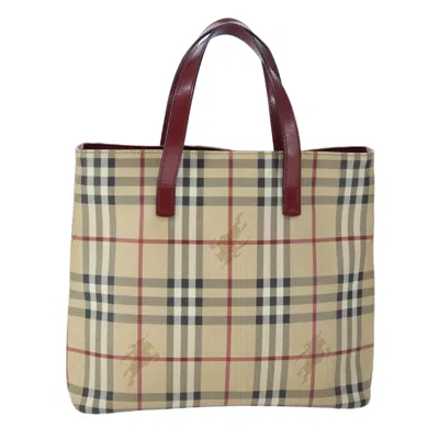 Pre-owned Burberry Nova Check Beige Canvas Tote Bag ()