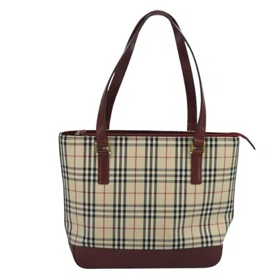 Pre-owned Burberry Nova Check Beige Canvas Tote Bag ()