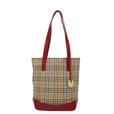 Pre-owned Burberry Nova Check Beige Canvas Tote Bag ()