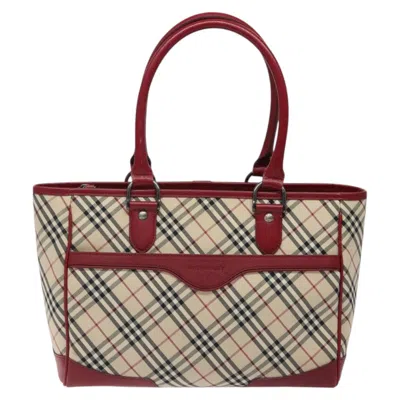 Pre-owned Burberry Nova Check Beige Canvas Tote Bag ()