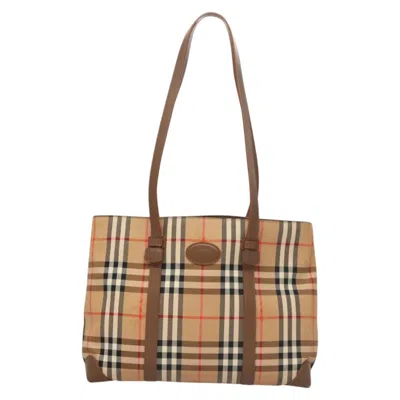 Pre-owned Burberry Nova Check Beige Canvas Tote Bag ()