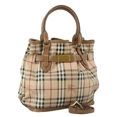 Pre-owned Burberry Nova Check Beige Canvas Tote Bag ()