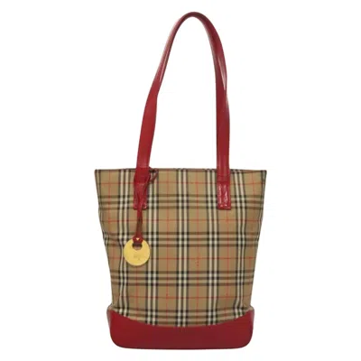 Pre-owned Burberry Nova Check Beige Canvas Tote Bag ()