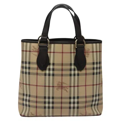 Pre-owned Burberry Nova Check Beige Canvas Tote Bag ()