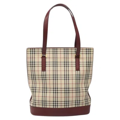 Pre-owned Burberry Nova Check Beige Canvas Tote Bag ()