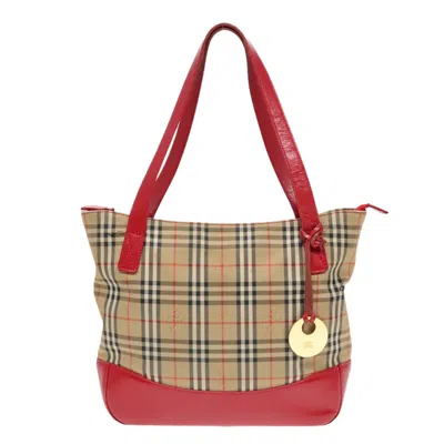 Pre-owned Burberry Nova Check Beige Canvas Tote Bag ()