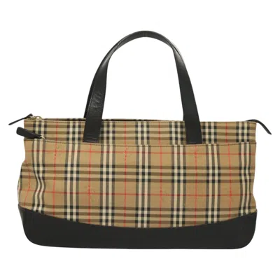 Pre-owned Burberry Nova Check Beige Canvas Tote Bag ()