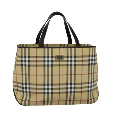 Pre-owned Burberry Nova Check Beige Canvas Tote Bag ()