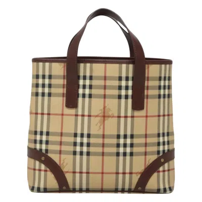 Pre-owned Burberry Nova Check Beige Canvas Tote Bag ()