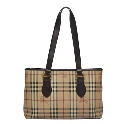Pre-owned Burberry Nova Check Beige Canvas Tote Bag ()