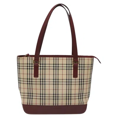Pre-owned Burberry Nova Check Beige Canvas Tote Bag ()