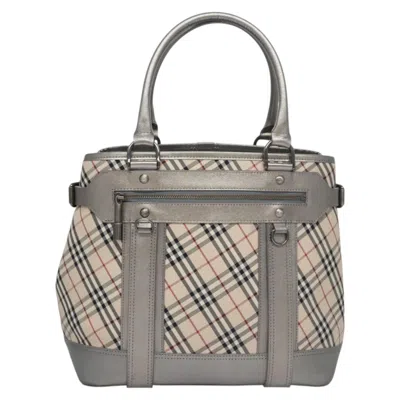 Pre-owned Burberry Nova Check Beige Canvas Tote Bag ()