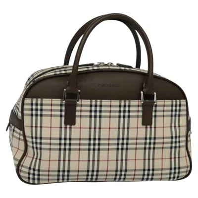 Pre-owned Burberry Nova Check Beige Canvas Tote Bag ()