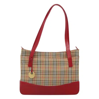 Pre-owned Burberry Nova Check Beige Canvas Tote Bag ()