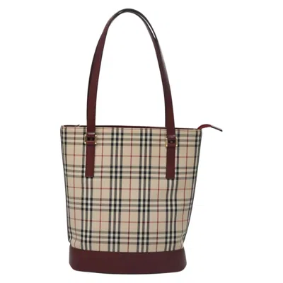 Pre-owned Burberry Nova Check Beige Canvas Tote Bag ()
