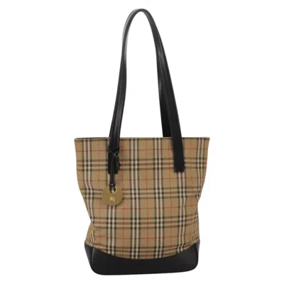 Pre-owned Burberry Nova Check Beige Canvas Tote Bag ()