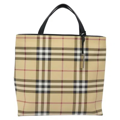 Pre-owned Burberry Nova Check Beige Canvas Tote Bag ()