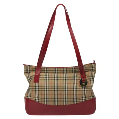 Pre-owned Burberry Nova Check Beige Canvas Tote Bag ()
