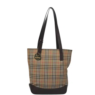 Pre-owned Burberry Nova Check Beige Canvas Tote Bag ()