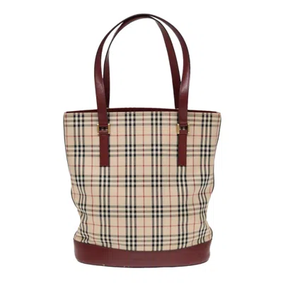 Pre-owned Burberry Nova Check Beige Canvas Tote Bag ()