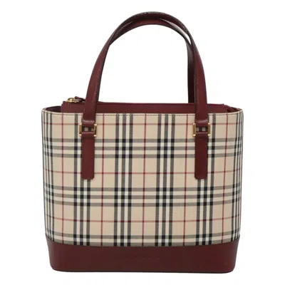 Pre-owned Burberry Nova Check Beige Canvas Tote Bag ()