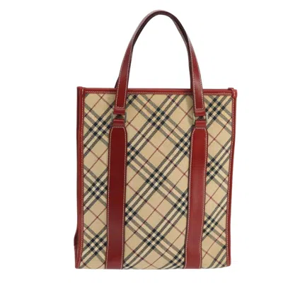 Pre-owned Burberry Nova Check Beige Canvas Tote Bag () In Sand