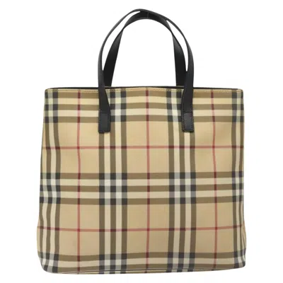 Pre-owned Burberry Nova Check Beige Canvas Tote Bag () In Sand