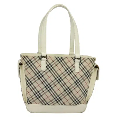 Pre-owned Burberry Nova Check Beige Canvas Tote Bag () In Sand