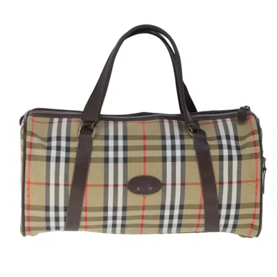 Pre-owned Burberry Nova Check Beige Canvas Travel Bag ()