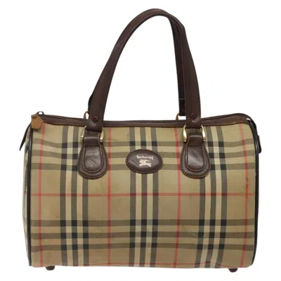 Pre-owned Burberry Nova Check Beige Canvas Travel Bag ()