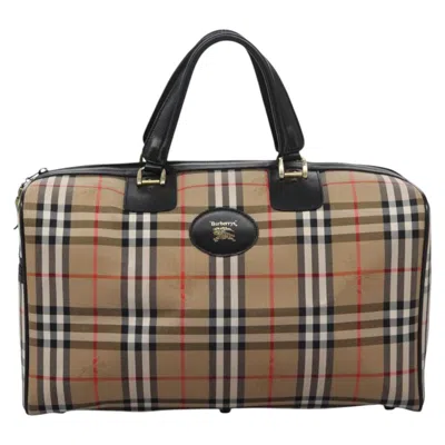 Pre-owned Burberry Nova Check Beige Canvas Travel Bag ()
