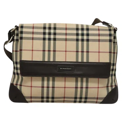 Pre-owned Burberry Nova Check Beige Nylon Shoulder Bag ()