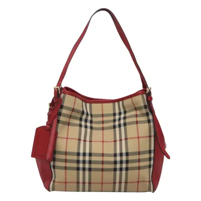 Pre-owned Burberry Nova Check Beige Nylon Shoulder Bag ()
