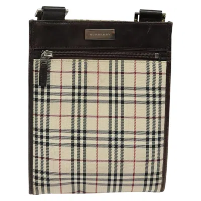 Pre-owned Burberry Nova Check Beige Nylon Shoulder Bag () In Sand