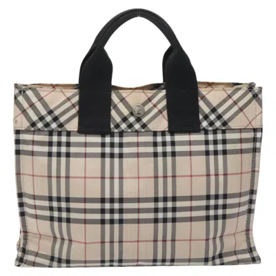 Pre-owned Burberry Nova Check Beige Nylon Tote Bag () In Sand