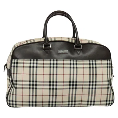 Pre-owned Burberry Nova Check Beige Nylon Travel Bag ()