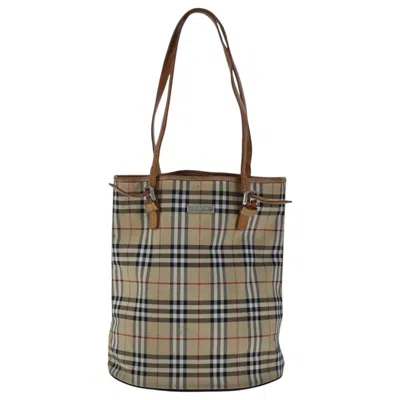 Pre-owned Burberry Nova Check Beige Synthetic Shoulder Bag ()