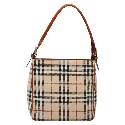Pre-owned Burberry Nova Check Beige Wool Shoulder Bag ()