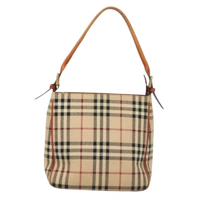 Pre-owned Burberry Nova Check Beige Wool Shoulder Bag ()