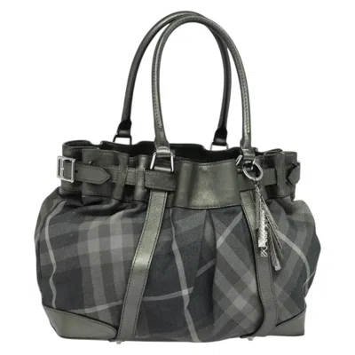 Pre-owned Burberry Nova Check Black Canvas Tote Bag ()