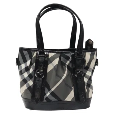 Pre-owned Burberry Nova Check Black Nylon Tote Bag ()
