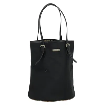 Pre-owned Burberry Nova Check Black Synthetic Tote Bag ()