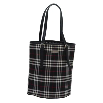 Pre-owned Burberry Nova Check Black Synthetic Tote Bag ()