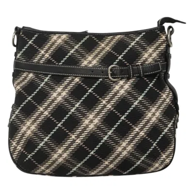 Pre-owned Burberry Nova Check Black Wool Shoulder Bag ()
