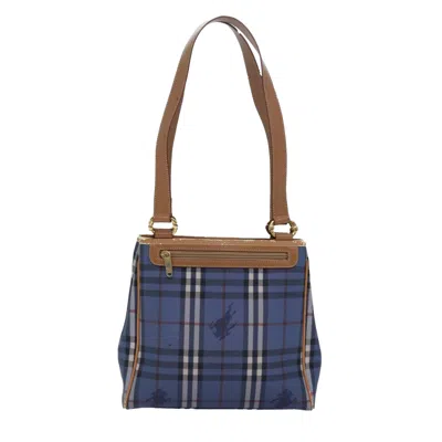 Pre-owned Burberry Nova Check Blue Canvas Tote Bag ()