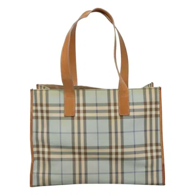 Pre-owned Burberry Nova Check Blue Canvas Tote Bag ()